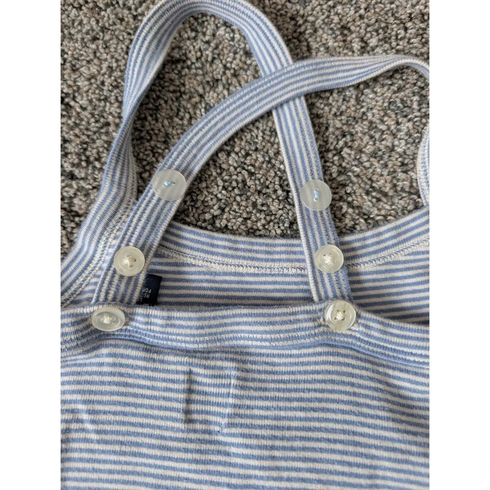 Vintage 1999 Gap Blue White‎ Striped Cotton Star Applique Dress Large